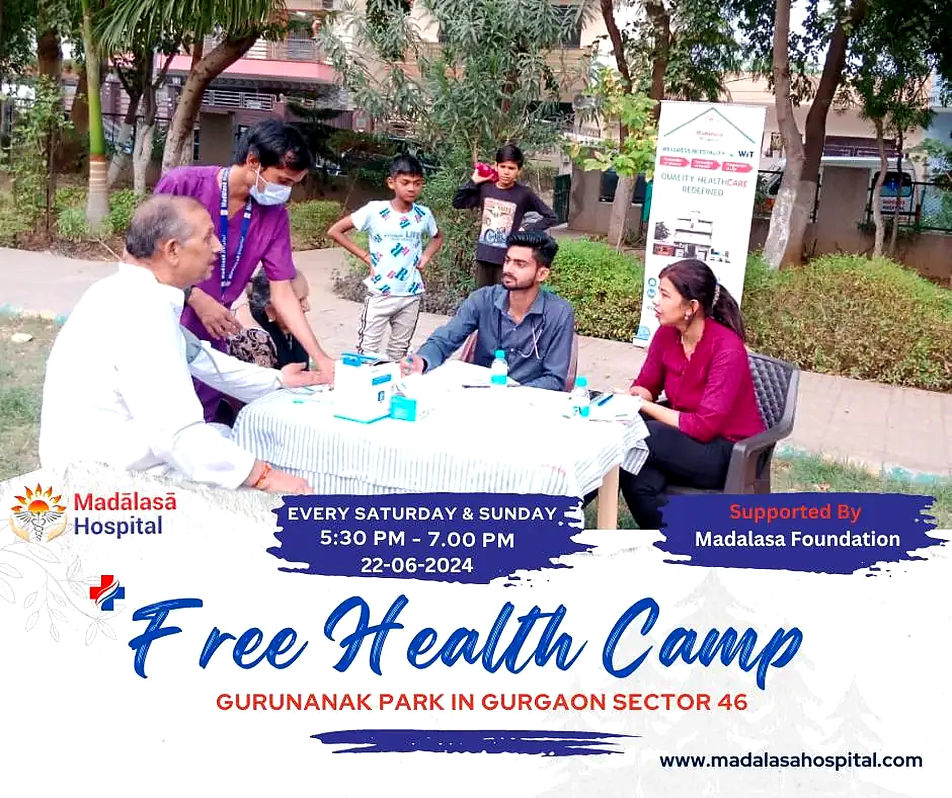 Madalasa Foundation rural health camp offering free checkups and consultations